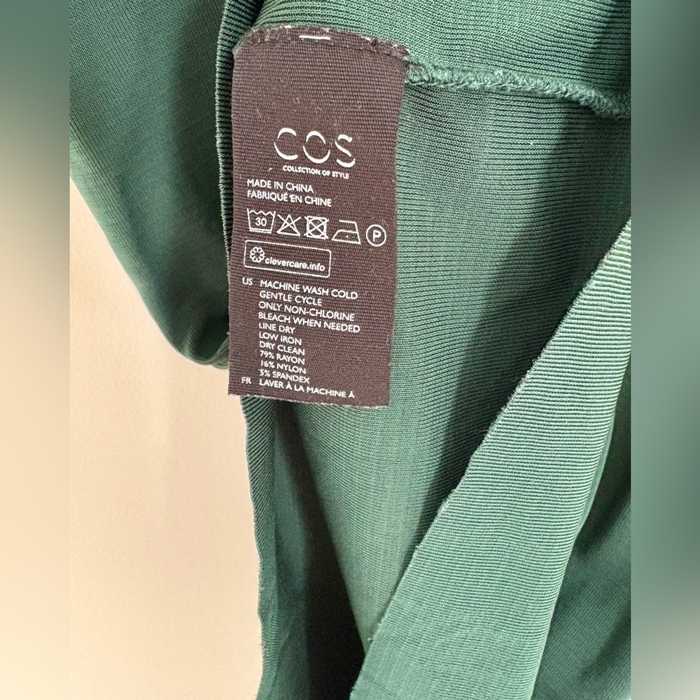 COS Deep Green Ribbed Tank Top - Picture 6 of 6